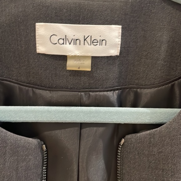 Calvin Klein blazer with leather detail and front zipper - Picture 6 of 9